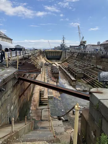 USS Constitution empty harbor